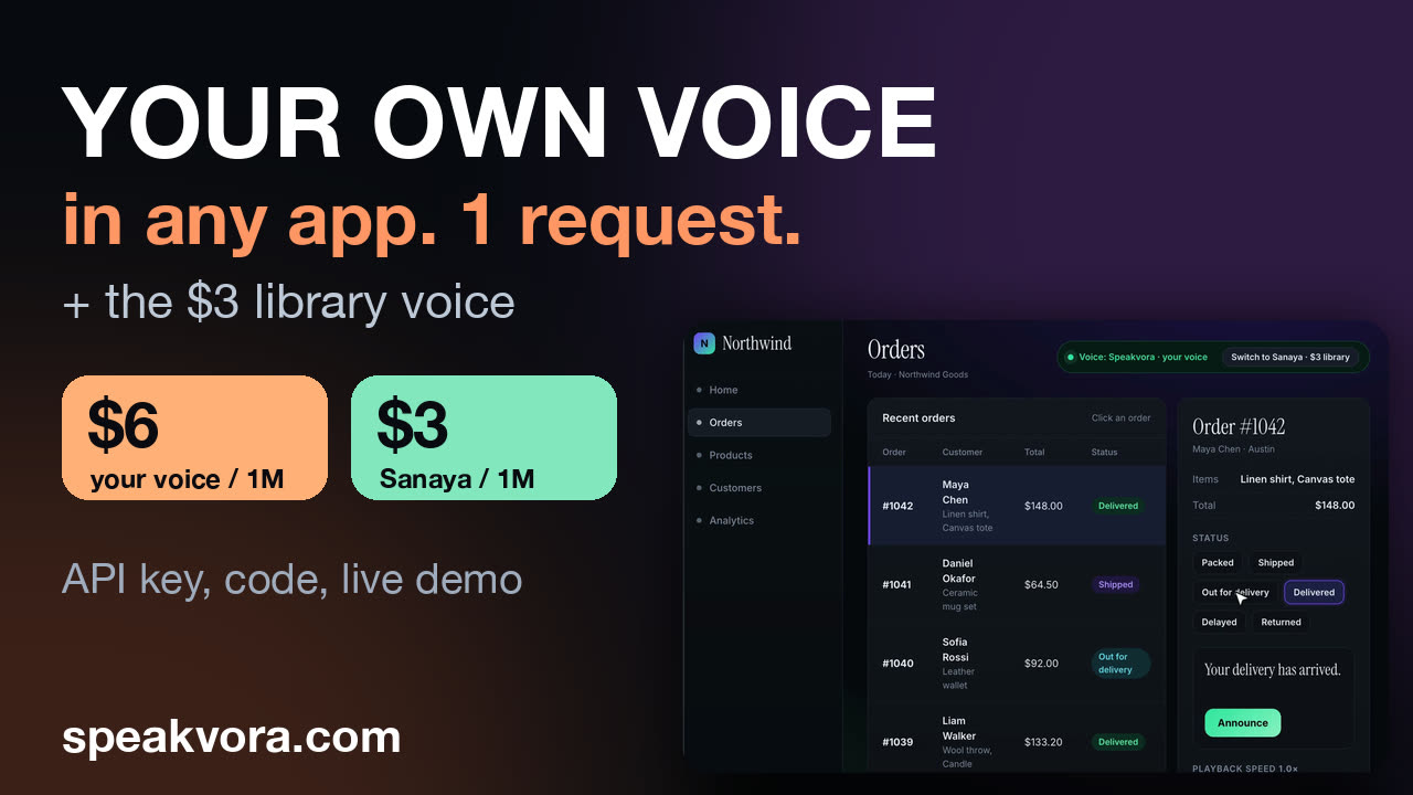Video: add your own voice to any app with one API request